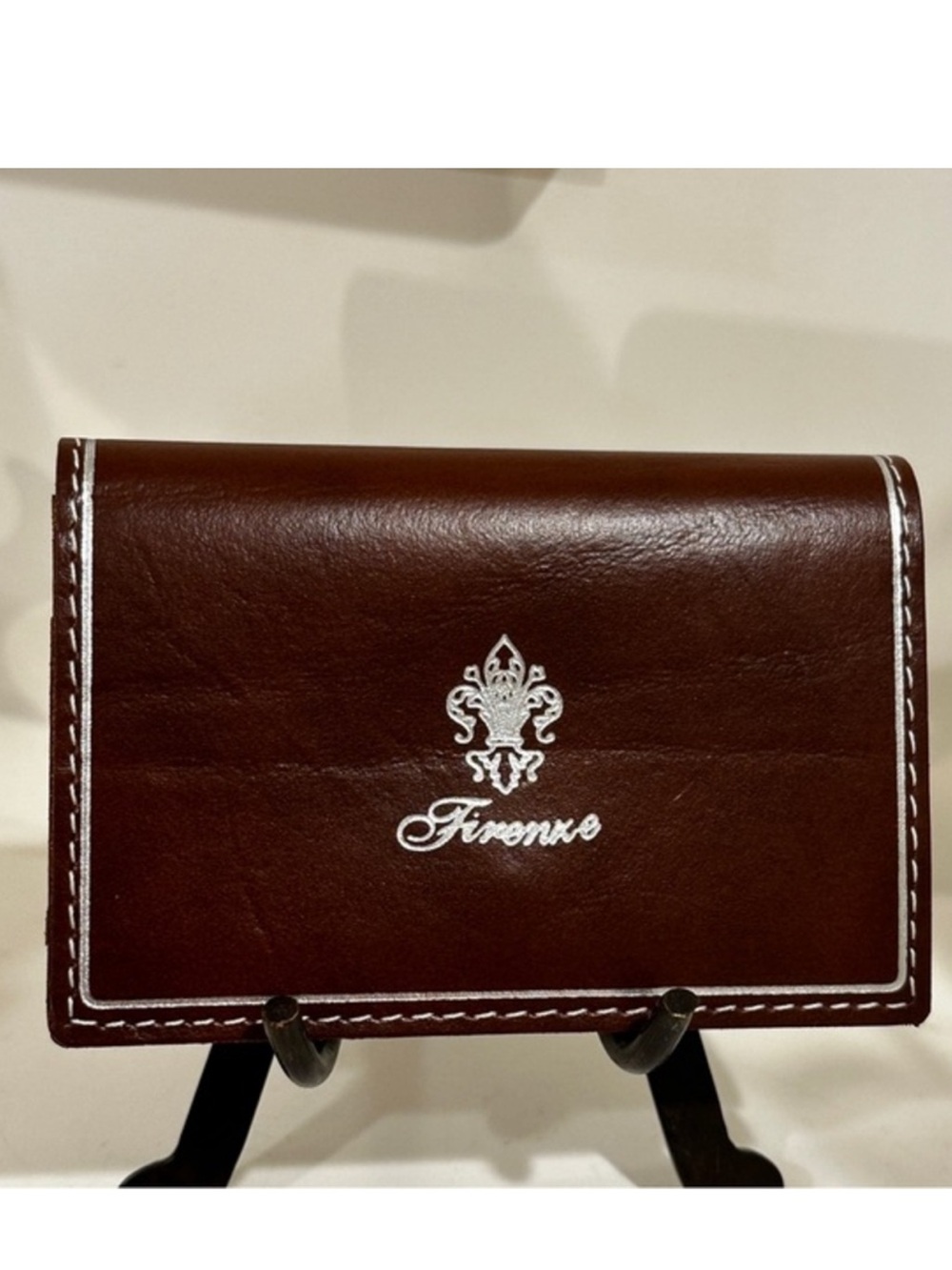 Florence Firenze Italian Leather Clutch Wallet Brown Snap Closure Florentine